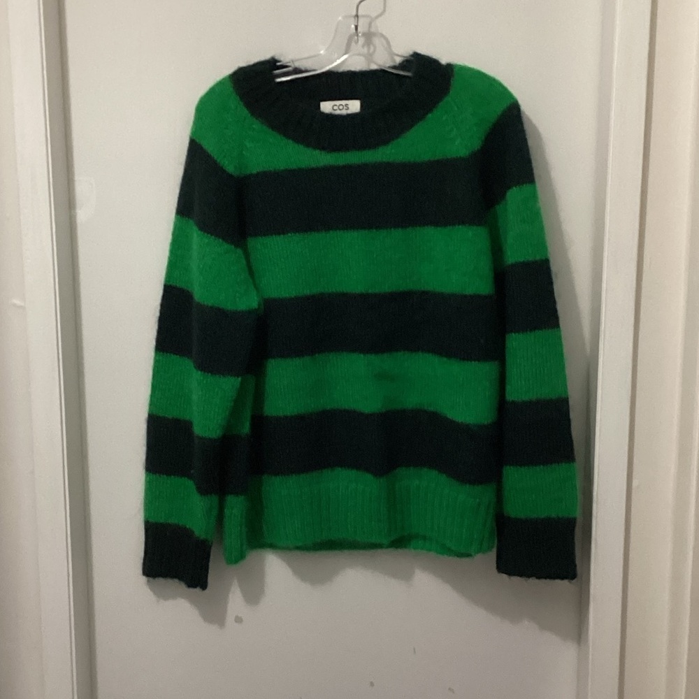 Green Striped Wool Sweater